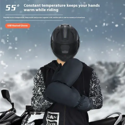 Electrically Heated Gloves Heating Zipper Thermal Windproof
