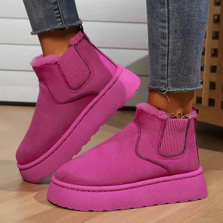 Winter Snow Boots Fashion Flat Thick-soled Cotton Shoes Round