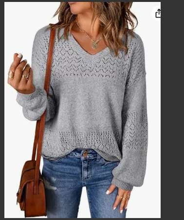 Solid Color Sweater For Women Grey - Shop at LoveMi