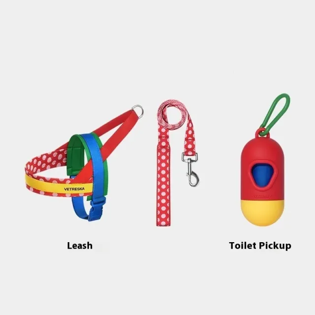 Pet Dog Walking Chest Strap And Traction Rope Set Red - Shop at LoveMi