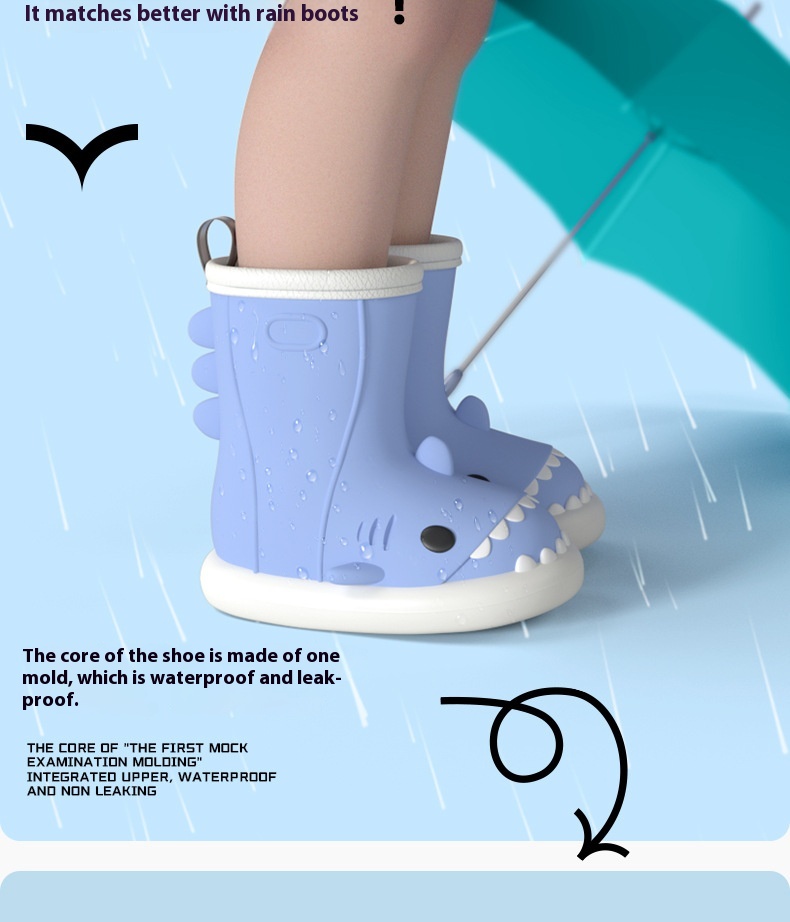 Title 14, Bottes de pluie enfants requin fille garçon imp...