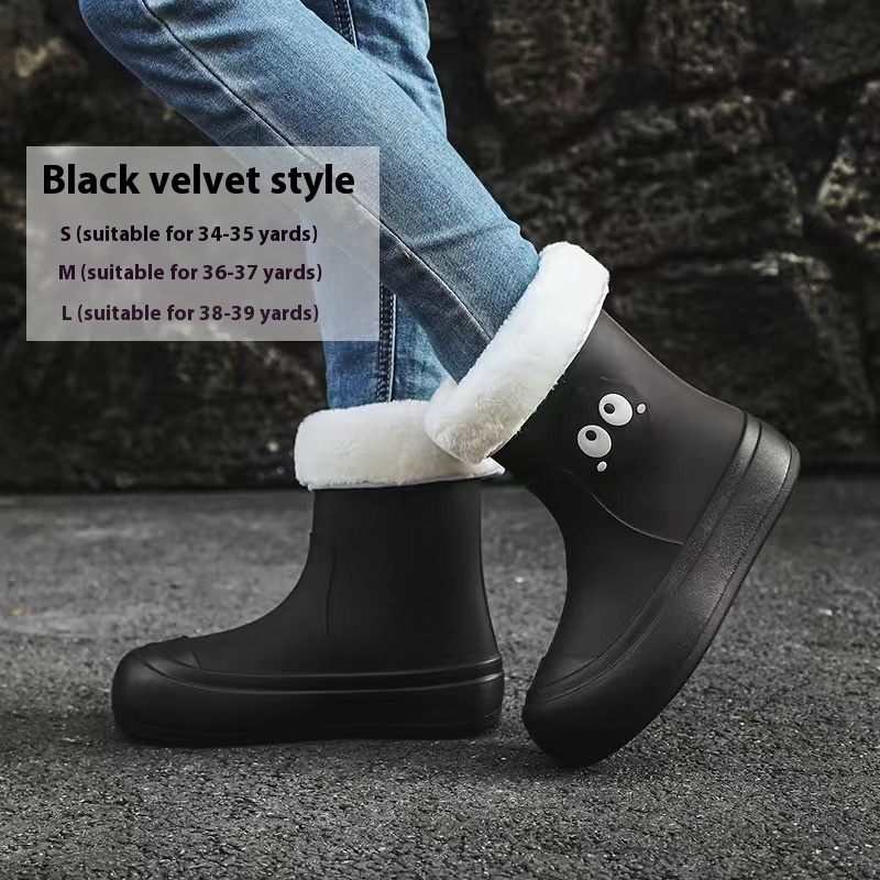 Title 2, Cute Korean Cartoon Rain Boots Womens Non-slip...