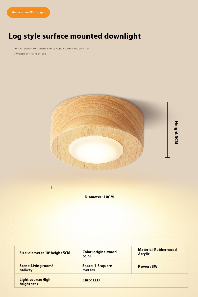 Round Wood Color Warm Light