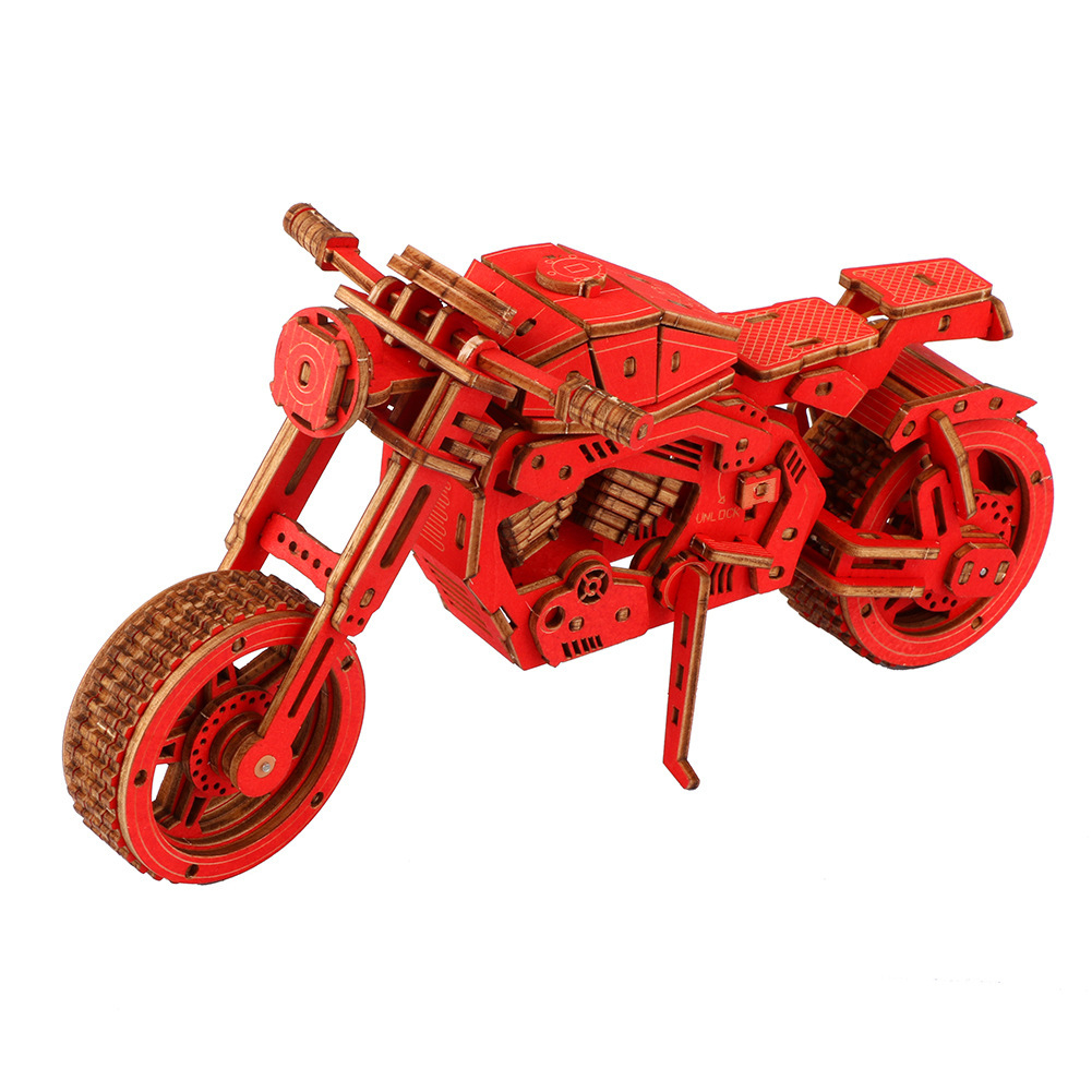 Title 3, Motorcycle Toy Handmade Diy Puzzle Ornaments