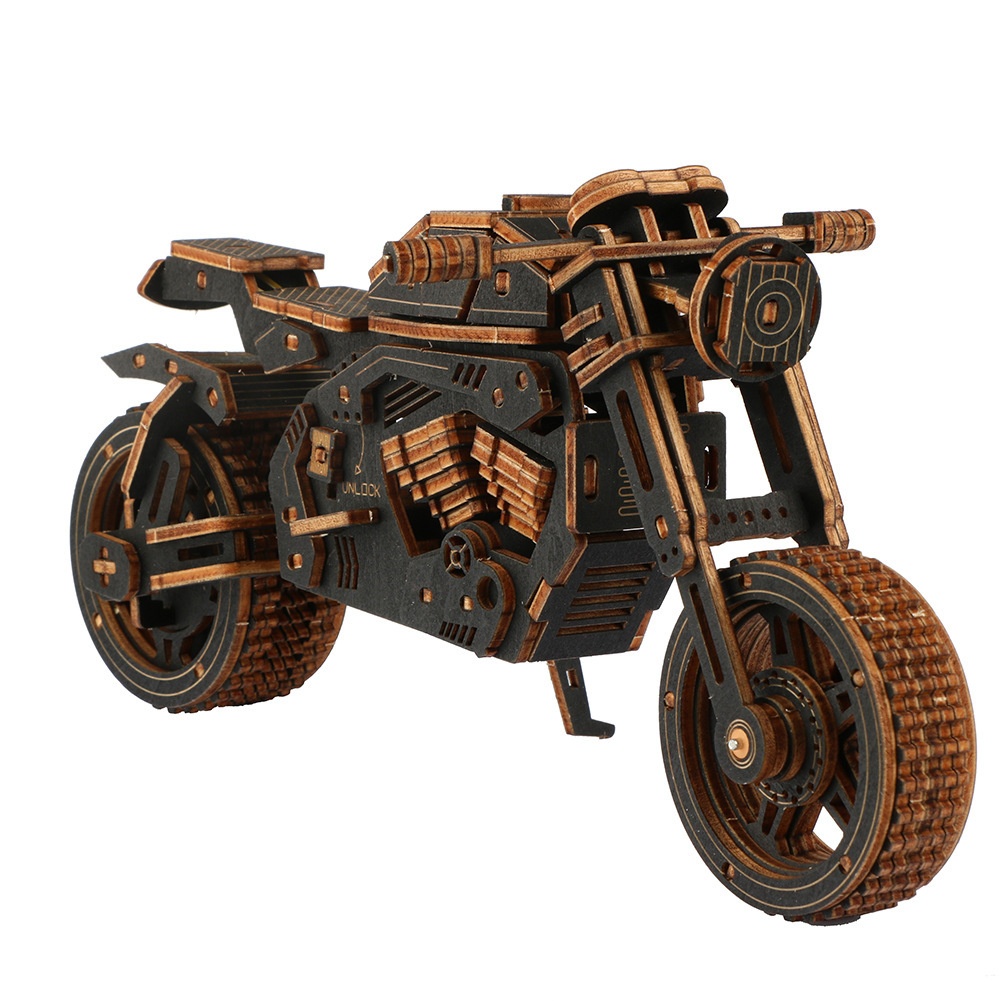 Title 4, Motorcycle Toy Handmade Diy Puzzle Ornaments