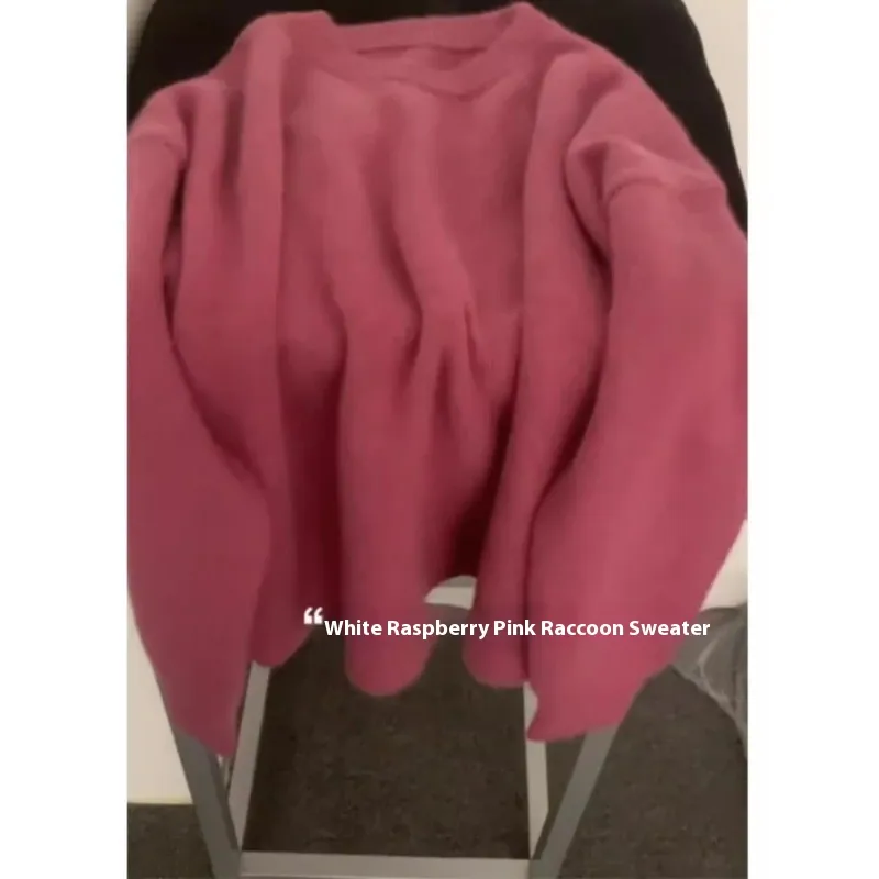 Soft Glutinous Pullover Women's Winter - Raspberry Color