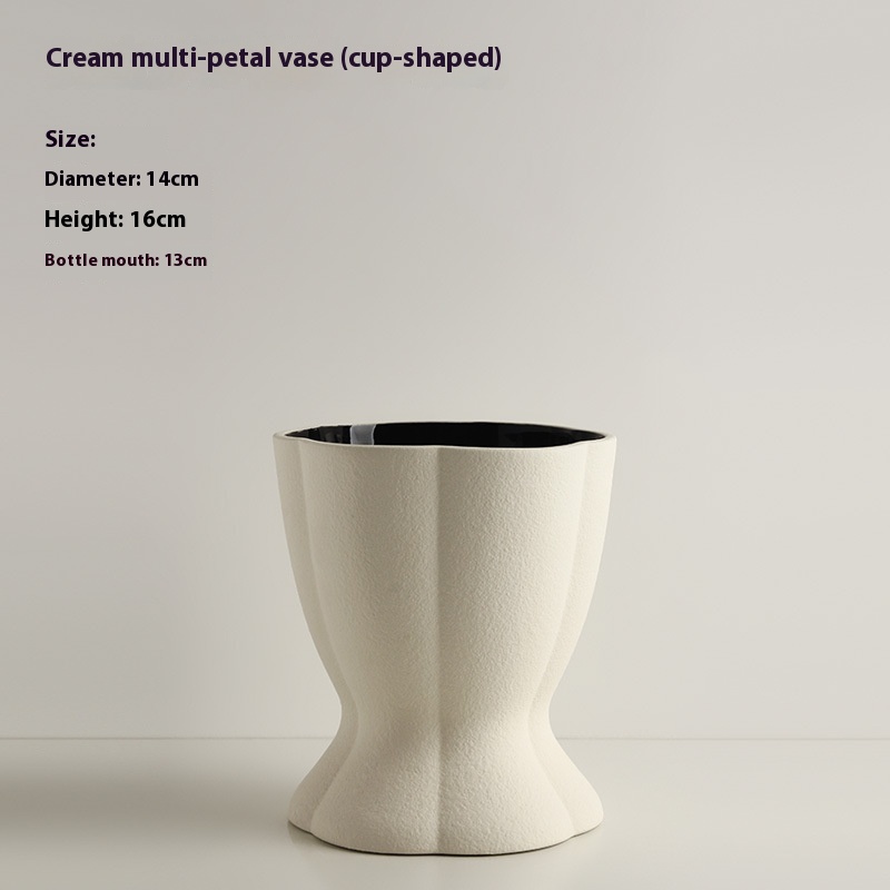 Cream Vase Cup Shaped