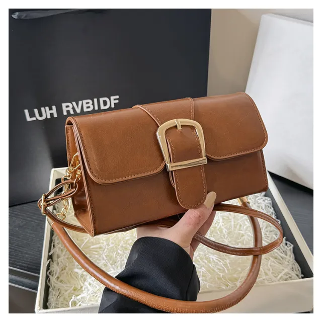One Shoulder Crossbody Small Square Bag Women Brown - Shop at LoveMi