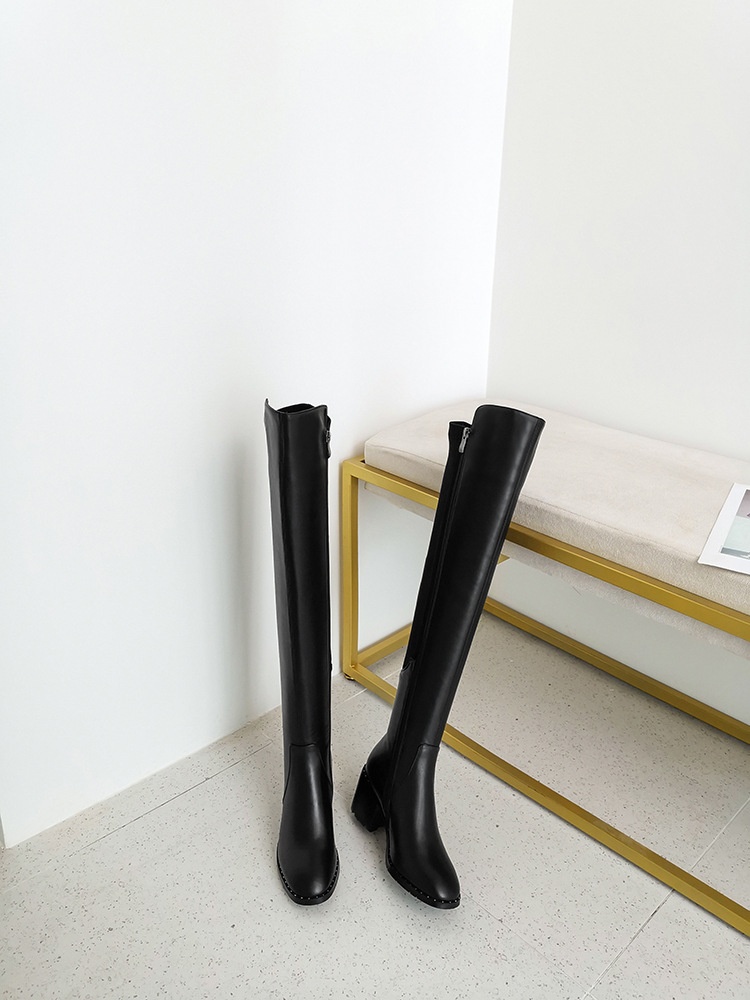 Title 11, Chunky Heel Riding Boots, Mid Heel Fashion Boot...