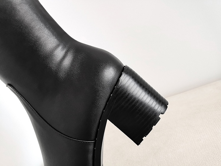 Title 8, Chunky Heel Riding Boots, Mid Heel Fashion Boot...