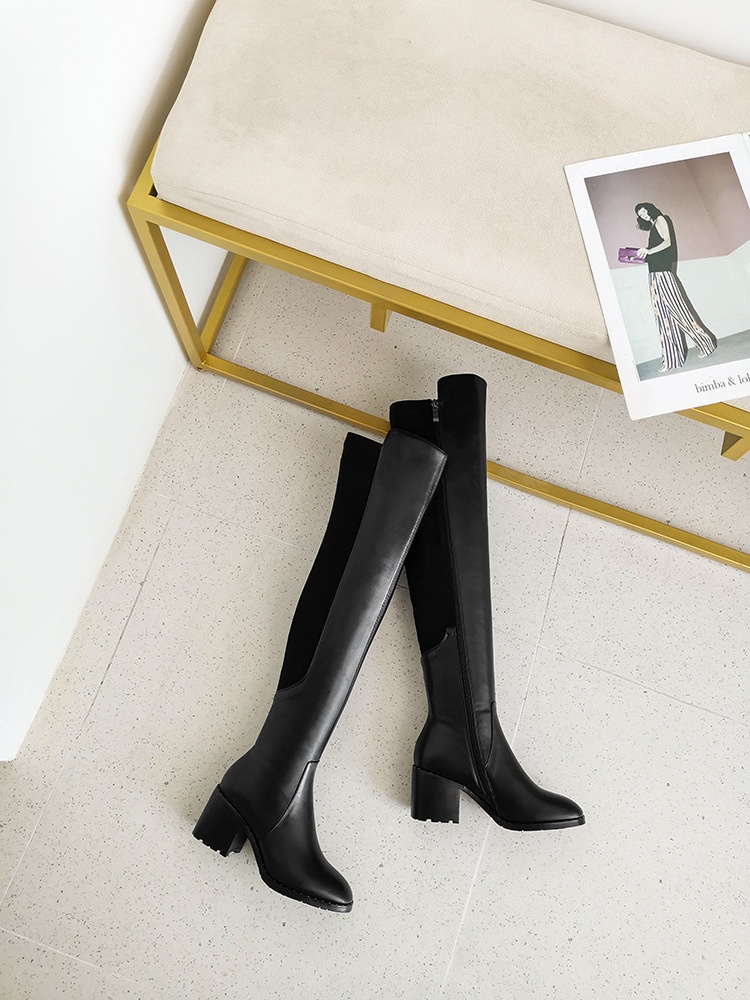 Title 10, Chunky Heel Riding Boots, Mid Heel Fashion Boot...