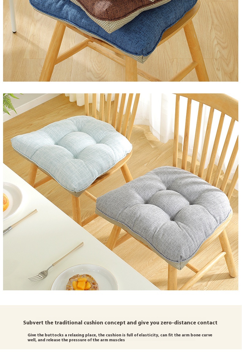 Title 5, Cotton And Linen Chair Cushion Thickened Non-sl...