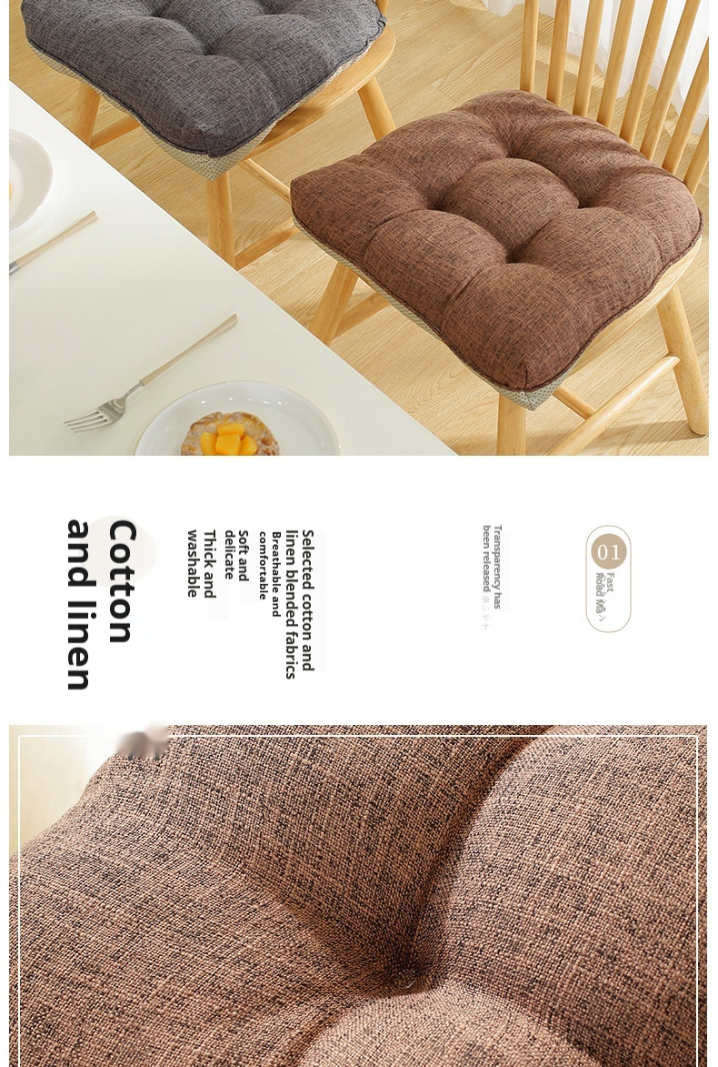 Title 13, Cotton And Linen Chair Cushion Thickened Non-sl...