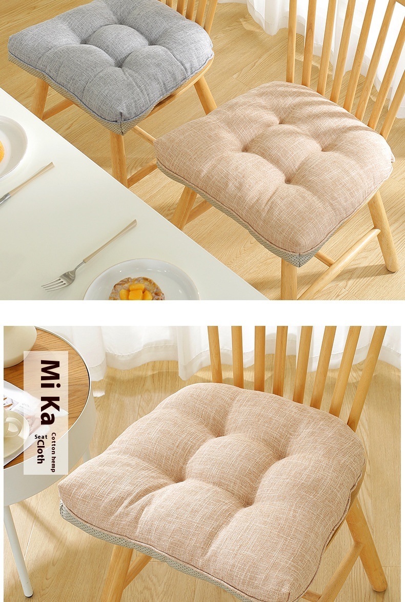 Title 9, Cotton And Linen Chair Cushion Thickened Non-sl...