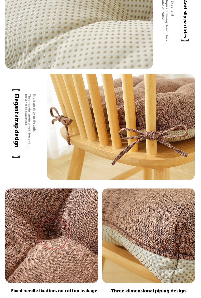 Title 12, Cotton And Linen Chair Cushion Thickened Non-sl...