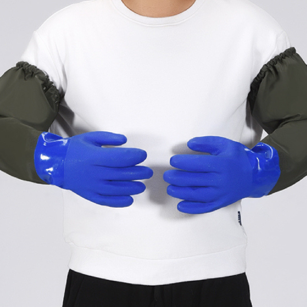 Fleece-lined Waterproof And Hard-wearing Aquatic Gloves Catch Fish Exclusive For Fishing Long-sleeved Thickened Gloves