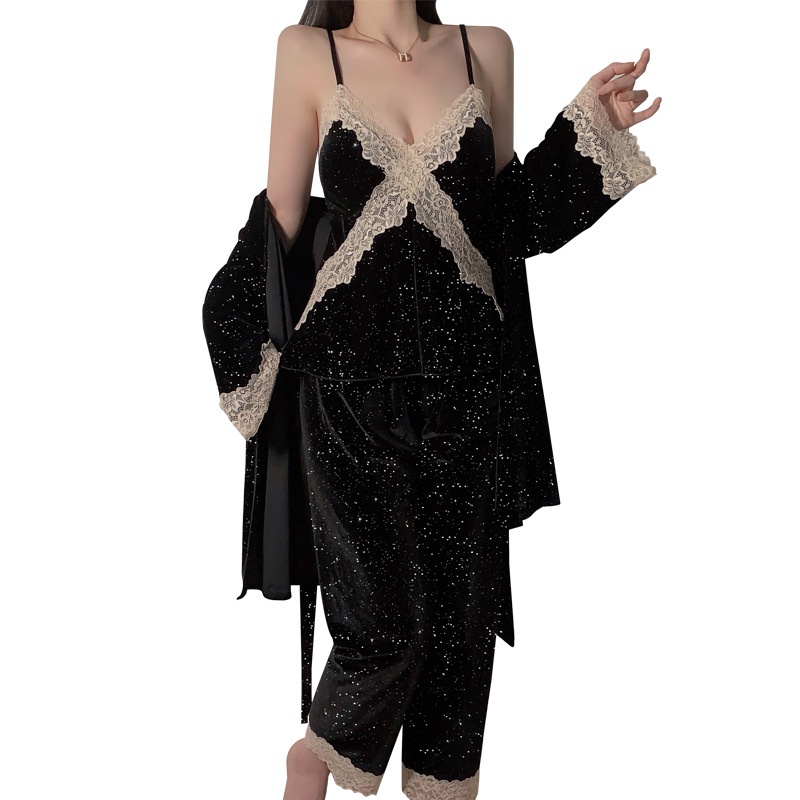 Push Up Plus Chest Pad Slip Nightdress Outerwear Gown Women's Suit