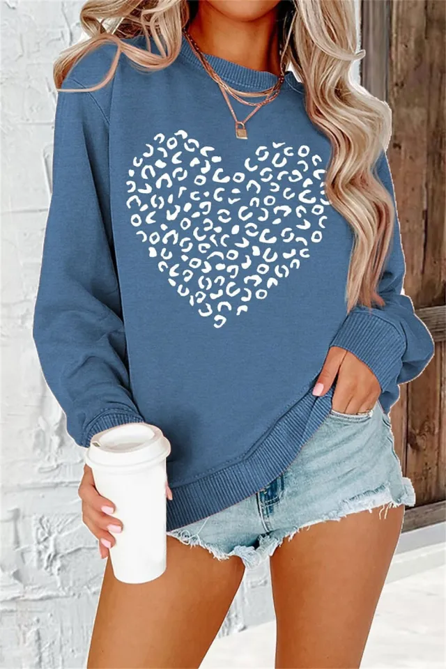 Printed Round Neck Long Sleeve Plus Size Casual Hoodie Txcx130342 5Xl - Shop at LoveMi