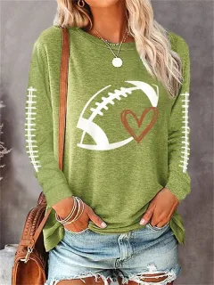 Printed Round Neck Long Sleeve Plus Size Casual Hoodie - Txcx130351-5Xl - View 1