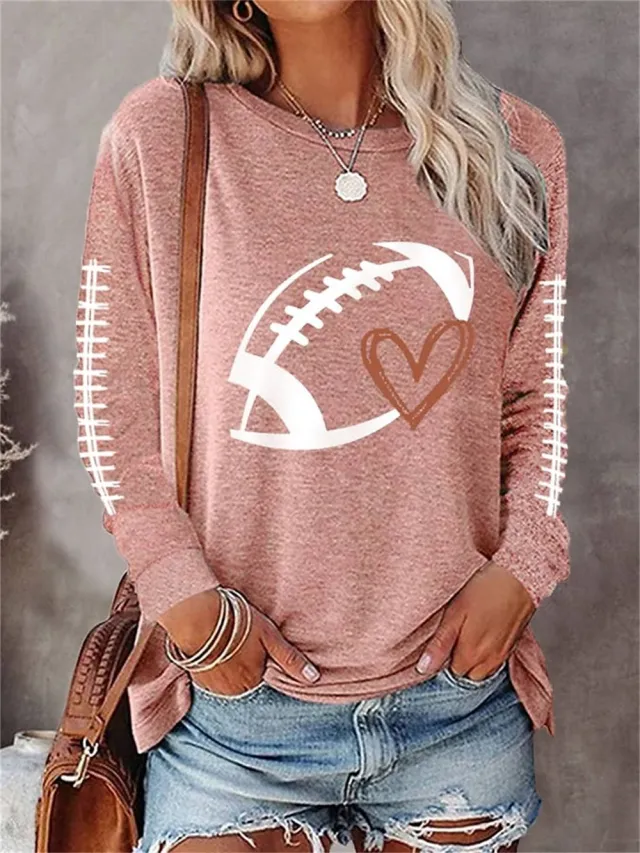 Printed Round Neck Long Sleeve Plus Size Casual Hoodie Txcx130348 5Xl - Shop at LoveMi