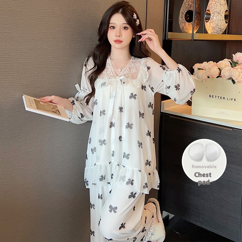 Lace Princess Fengchang Blouse And Pants Homewear
