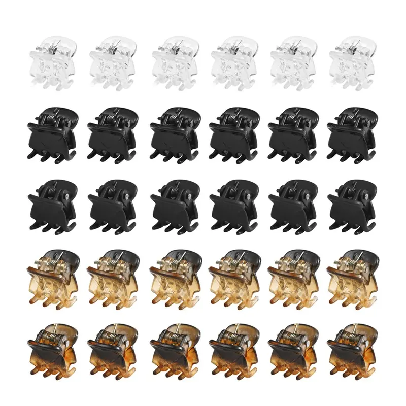 Matte Black Mini Claw Clip 1cm Female Bangs Small