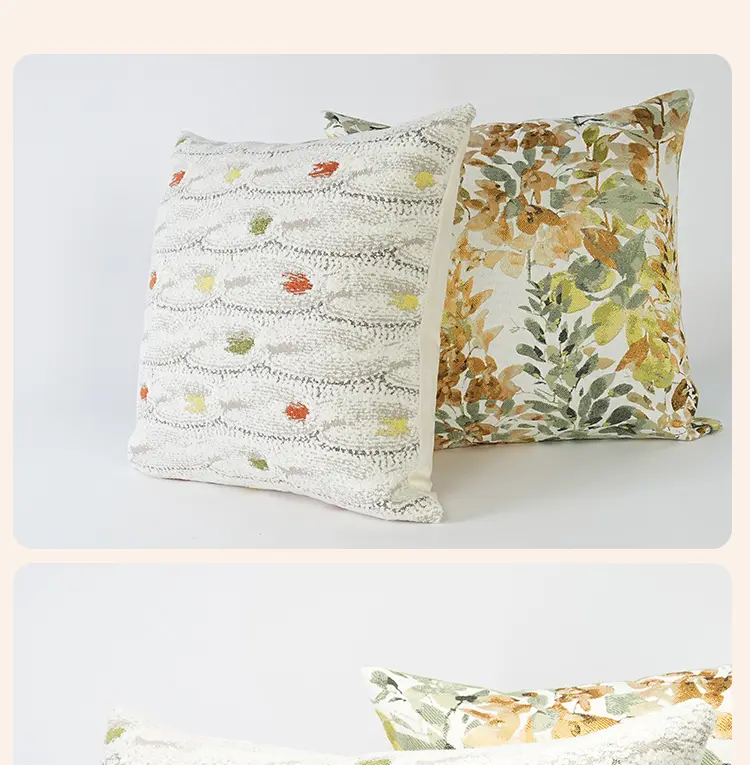 Nordic Ins Pastoral Style Flower Living Room Sofa Bedroom Pillow