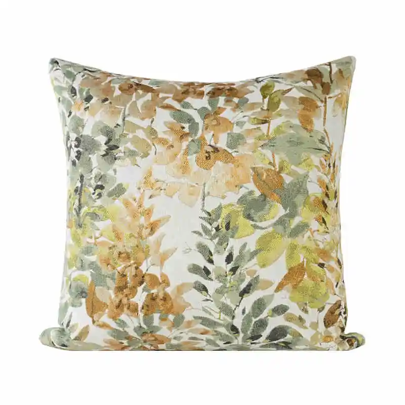 Nordic Ins Pastoral Style Flower Living Room Sofa Bedroom Pillow - Flower Jacquard 45 × 45Cm