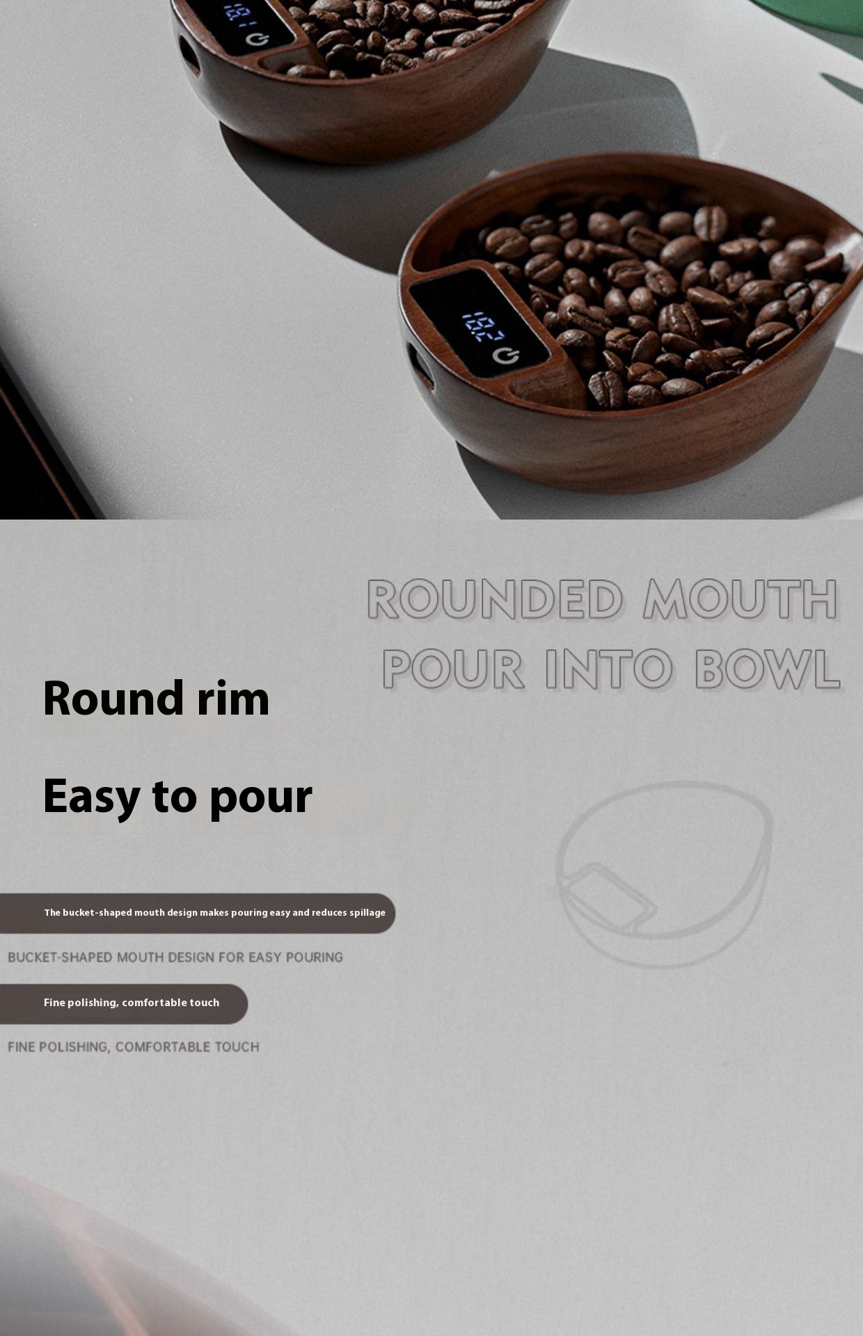 Title 8, Walnut Italian Pour-over Coffee Electronic Scal...