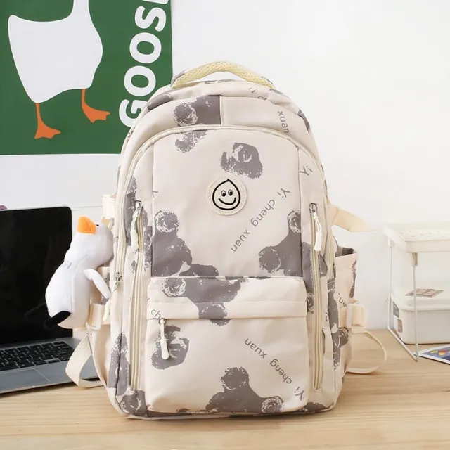 Double Shoulder Fashion Simple Backpack Bear Style With Pendant - Shop at LoveMi