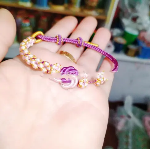 Women's Handmade Braided Red Rope Bracelet Wearable Lucky Beads
