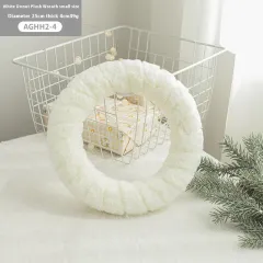 Christmas Elk Wool Felt Plush Garland Ornaments - 25Cm White Circle - View 1