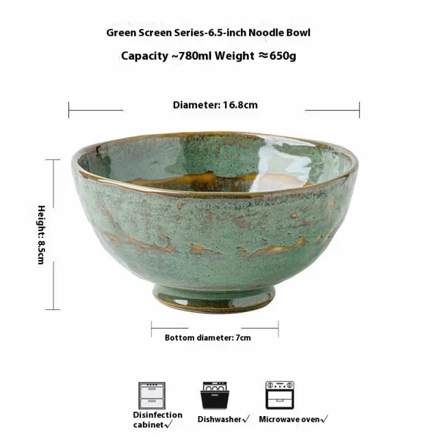 Nostalgia Thickened Rice Noodles Featured Ceramic Noddle Bowl 6.5 Inches - Shop at LoveMi