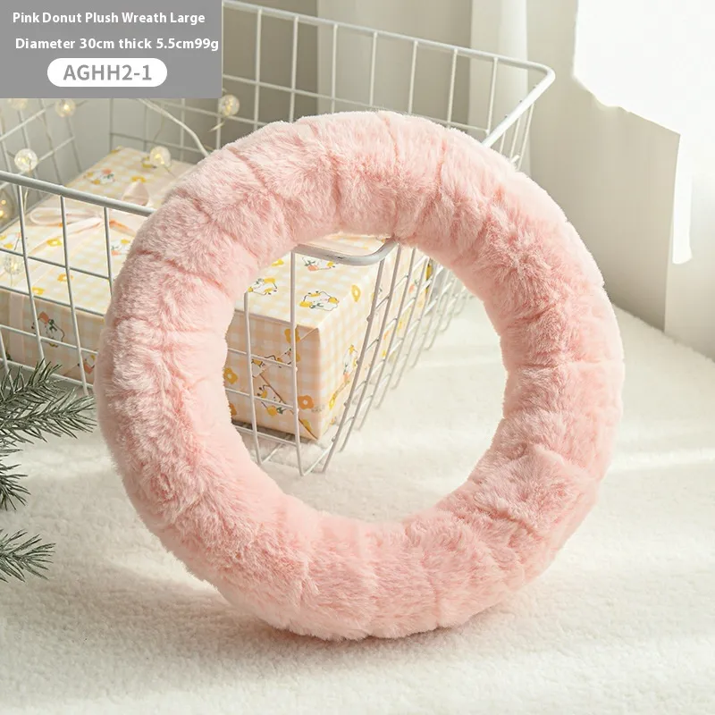 Christmas Elk Wool Felt Plush Garland Ornaments - 30Cm Pink Circle