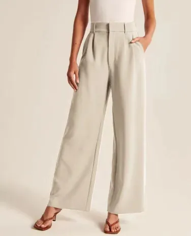 Women's Solid Color Casual Suit Pants With Real Pockets Apricot - Shop at LoveMi