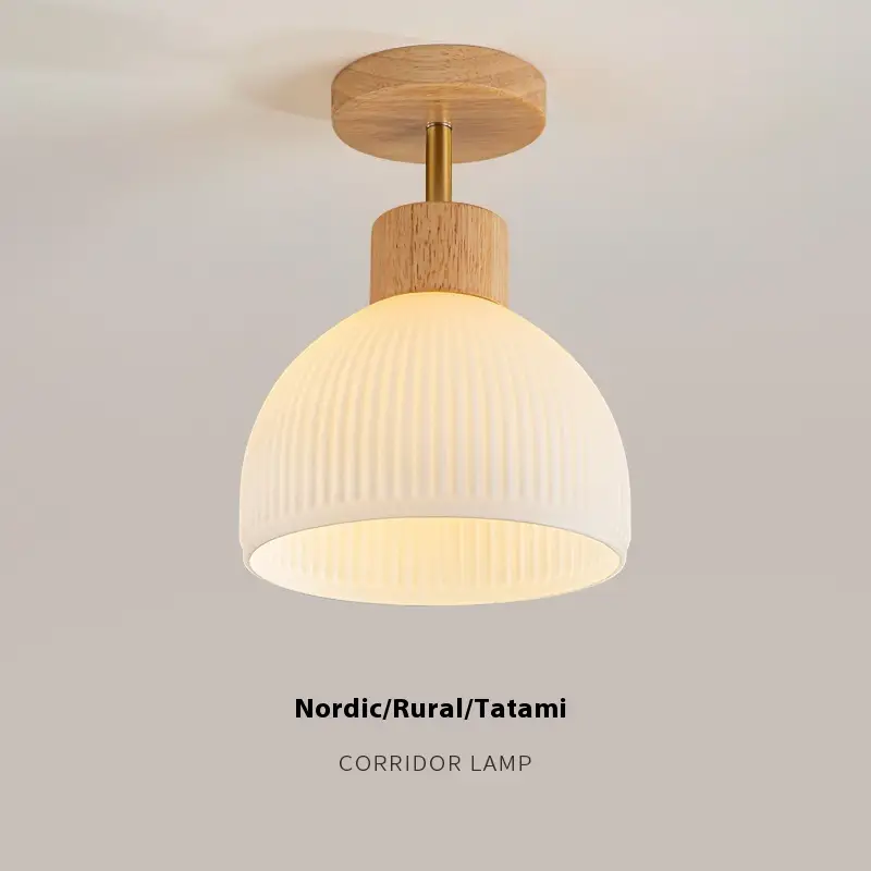 Nordic White Cream Silent Balcony Ceiling Lamp