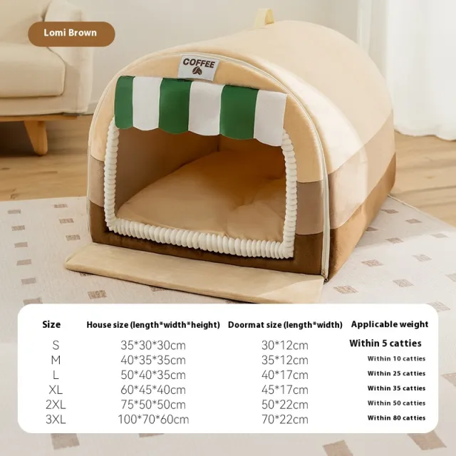 Autumn And Winter Dog Large Dog Painted Pet Bed Lomi Brown Coffee - Shop at LoveMi