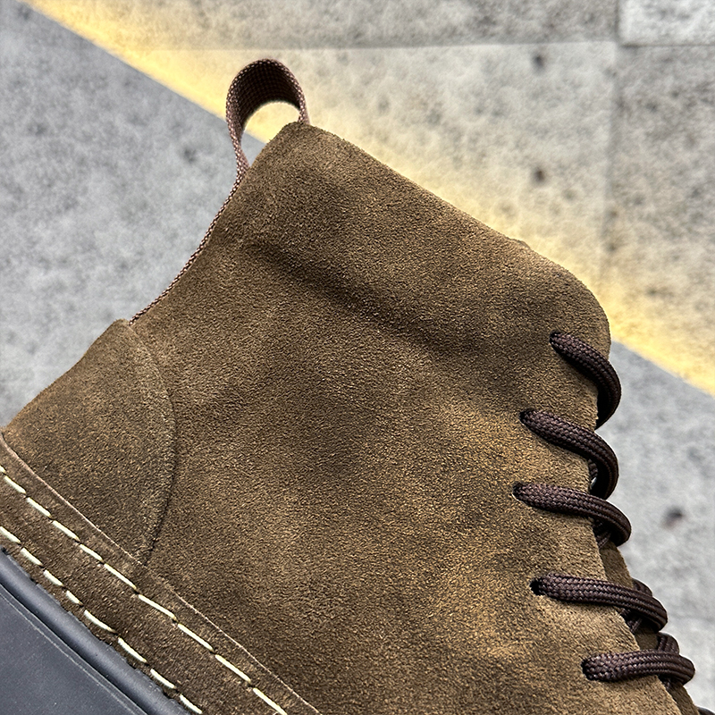 Title 7, Suede Martin Boots Fleece-lined Warm Slugged Bo...