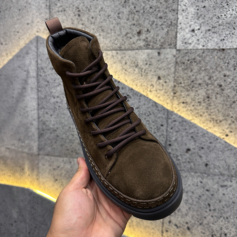 Title 6, Suede Martin Boots Fleece-lined Warm Slugged Bo...