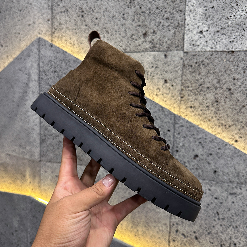 Title 4, Suede Martin Boots Fleece-lined Warm Slugged Bo...