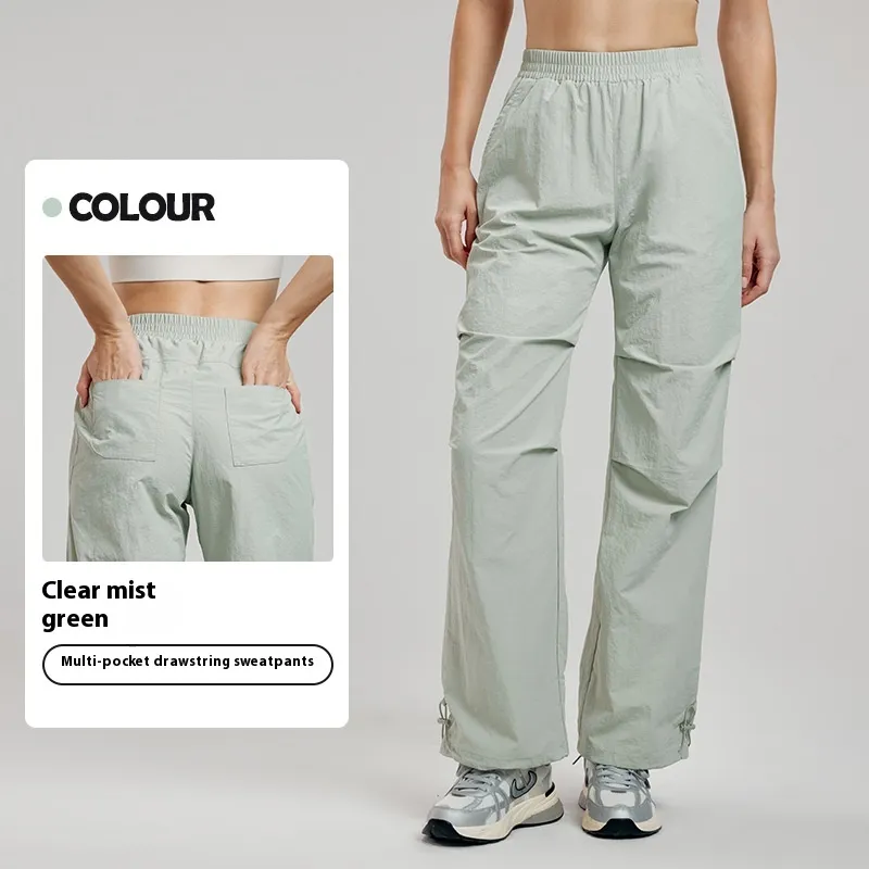Cargo Pants Women's Autumn Trousers Outdoor Hiking Straight - Green