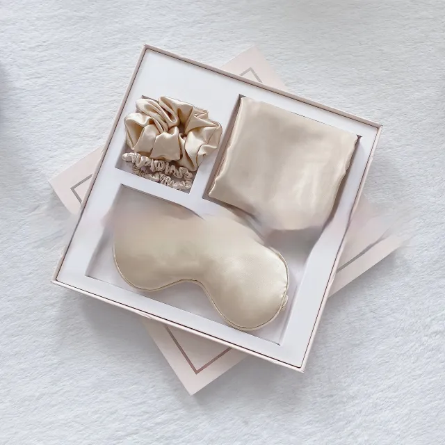 Hand Gift Box Eye Mask Set Four Piece Set Beige Gold - Shop at LoveMi
