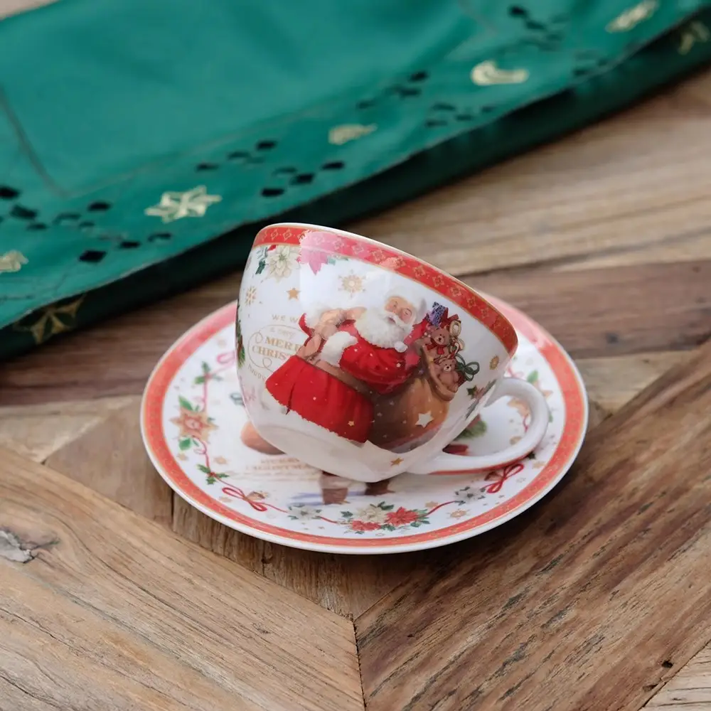 Holiday Teacup Christmas Festival Coffee Set