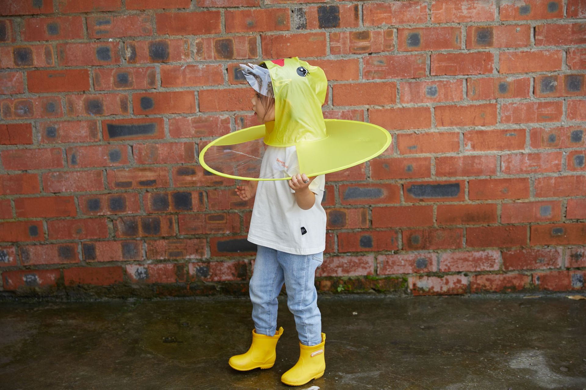 Title 5, Small Yellow Duck Flying Saucer Children Rainco...