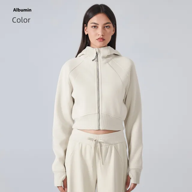 Casual Short Slim fit Zipper Hooded Cardigan Sweater Albumin - Shop at LoveMi