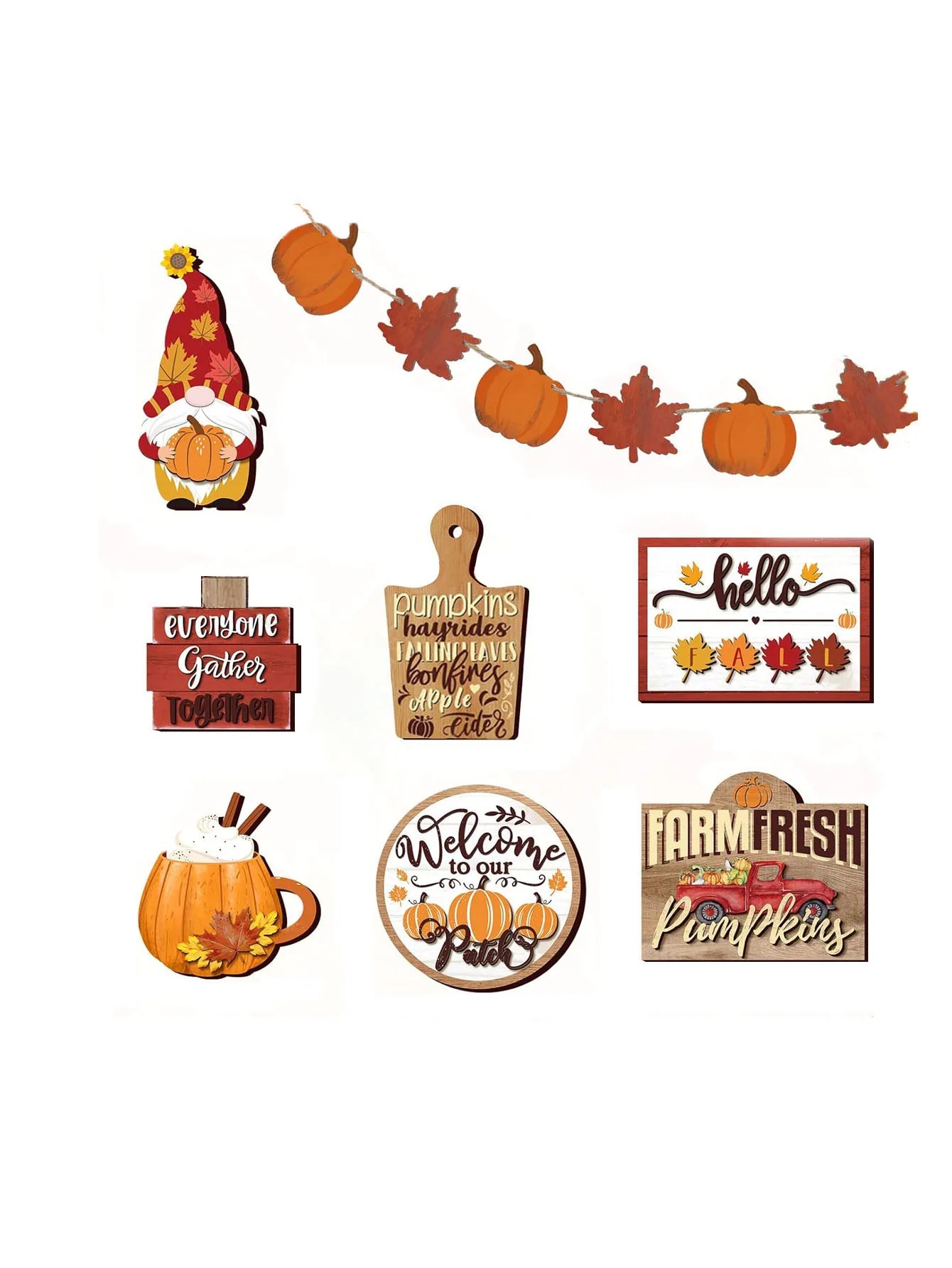 Title 2, Autumn Thanksgiving Pumpkin Spice Maple Leaf La...