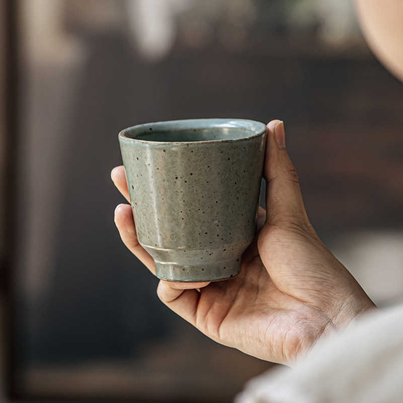 Title 3, Retro Handmade Tea Cup Stoneware No Handle Mast...