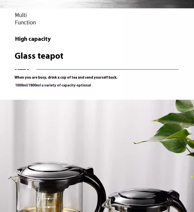 Title 1, Tempered Spout Glass Household Water Kettle Teapot