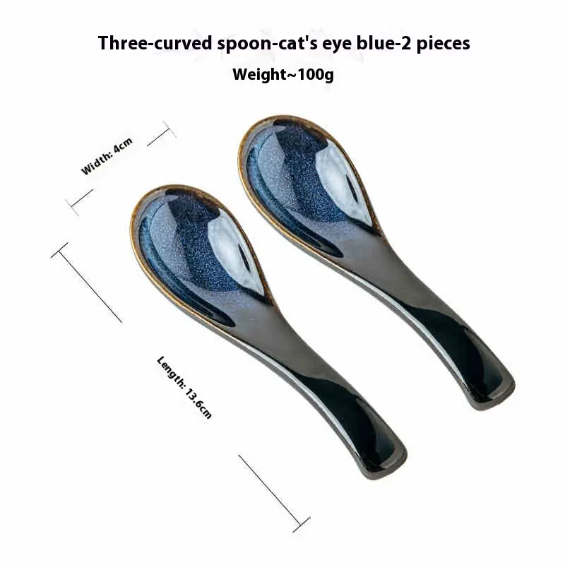 Starry Sky Glaze Kiln Ceramic Spoon Drink Soup And Porridge