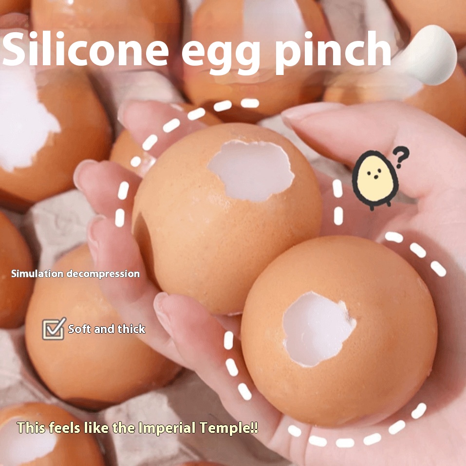 Title 2, Simulation Silicone Egg Squeezing Toy Decompres...